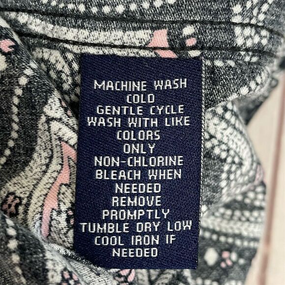 Chaps Women's Long Sleeve Paisley Button-Up Blouse Top Size 1X Floral M185 -4 - Picture 8 of 13